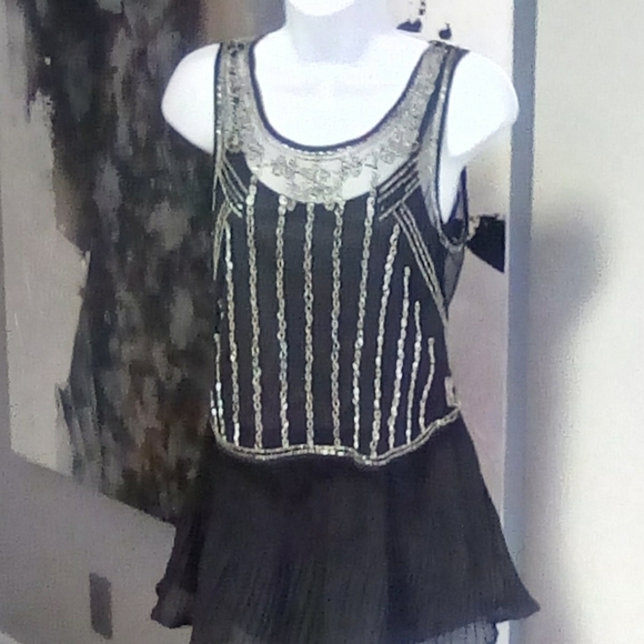 Débardeur Forever 21 Gris Avec Perles - Taille Small, Occasion En Excellent État